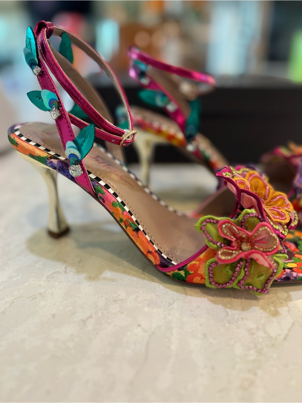 Betsey Johnson Annalee Open Toe Floral Sandals - Picture 7 of 8